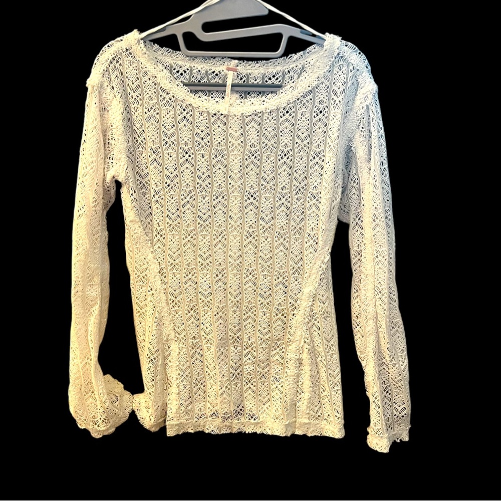 New white lace Free People top
